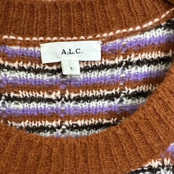 A.L.C. Samara Wool Alpaca Blend Striped Multicolor Sweater - Picture 6 of 12